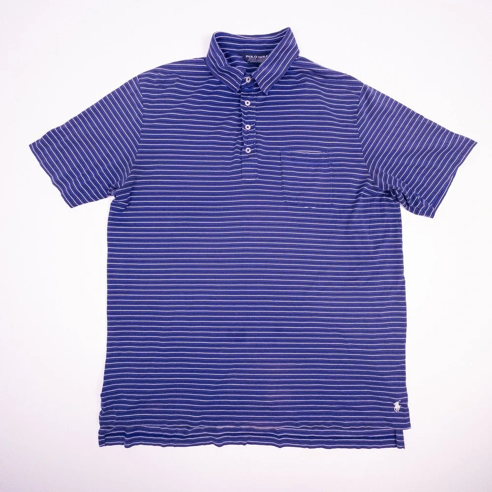 Polo Ralph Lauren Shirt Mens XL Blue White Striped‎ Cotton Pima Soft Touch